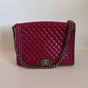 Chanel Burgundy Quilted Shoulder Bag